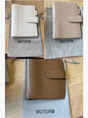 Moterm Original Plus Planner Cover Pebble Leather with Rings Cash Stuffing